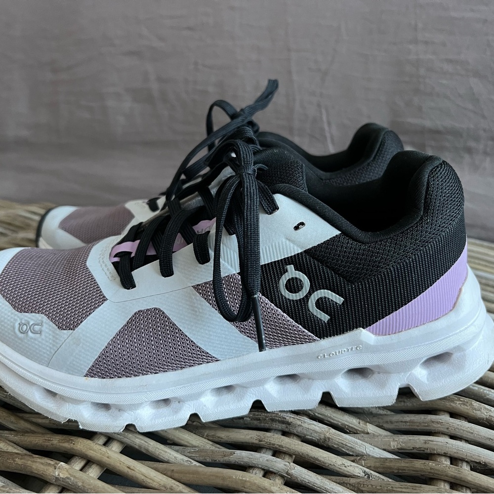 On Running Sneakers in Black and Purple